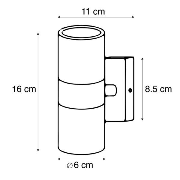 Set aus 2 Außenwandleuchten schwarz IP44 - Duo