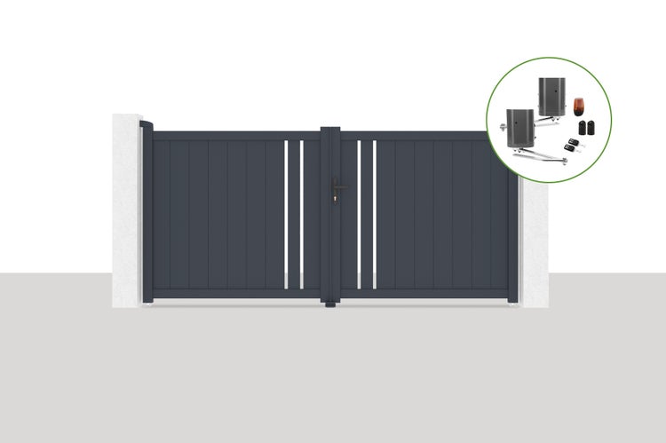 Elektrisches Flügeltor 3x1,4m GIONA + BUNKER B500 Motorisierung