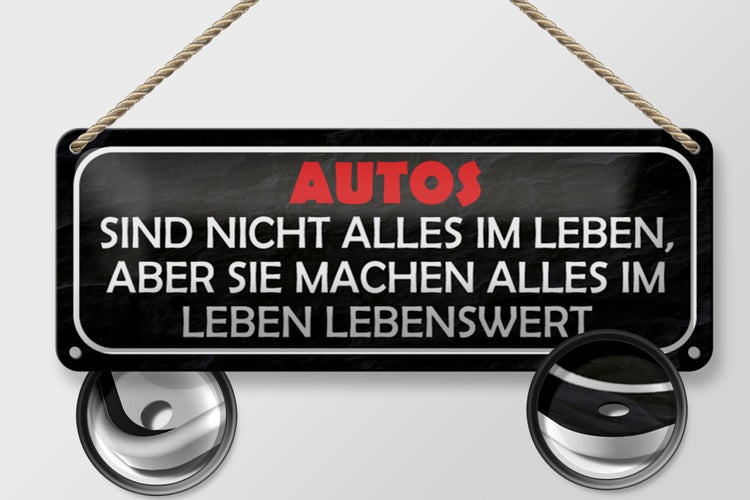 Blechschild Spruch 27x10cm Autos nicht alles im Leben aber Dekoration