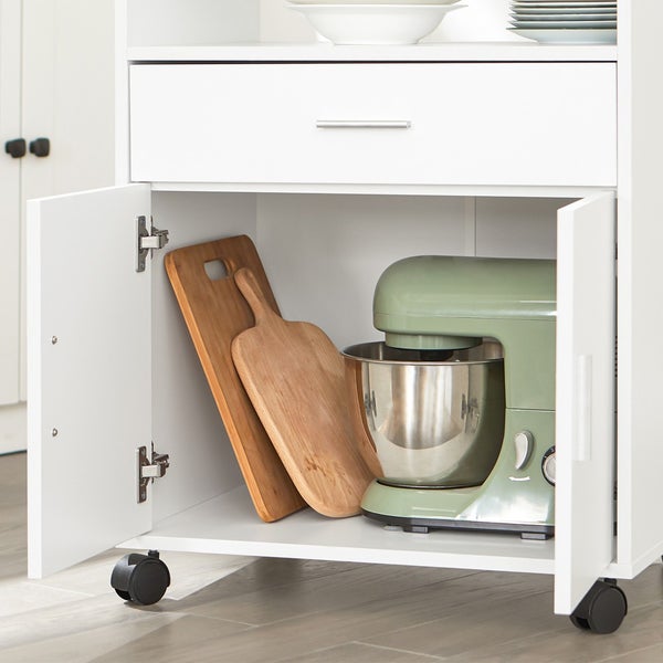 Küchenwagen mit zwei Schneidebrettern und einer Küchenmaschine