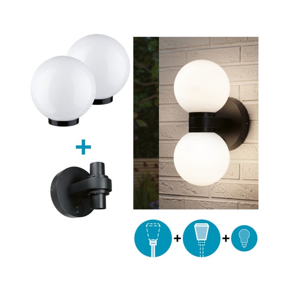 Moderne LED Wandleuchte mit zwei Lichtauslässen und integriertem Schalter