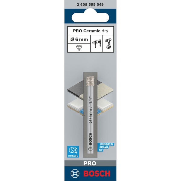 Bosch Pro Ceramic dry Fliesenbohrer, Durchmesser sechs Millimeter