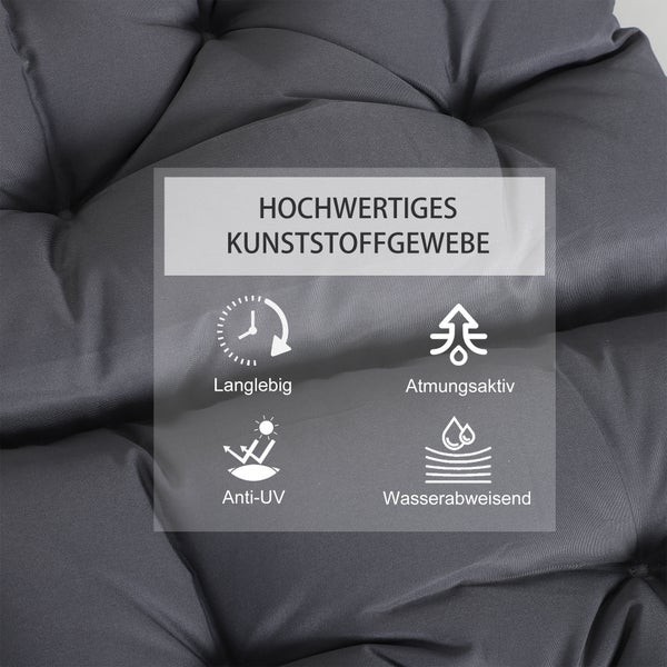 Outsunny 2er Set Auflage für Niederlehner, L98 x B50 x D8cm, Oxford, Schaumstoff, Grau
