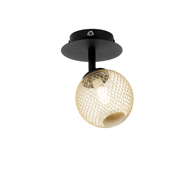 Deckenleuchte mit Kugel aus Metallgeflecht