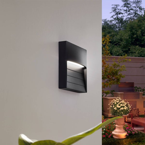 Lindby LED Wandleuchte außen Elissa (Modern) in Schwarz (1 flammig, ) - Außenwandleuchten Wandlampe Led Außenlampe Outdoor für Außenwand/Hauswand Haus Terrasse &
