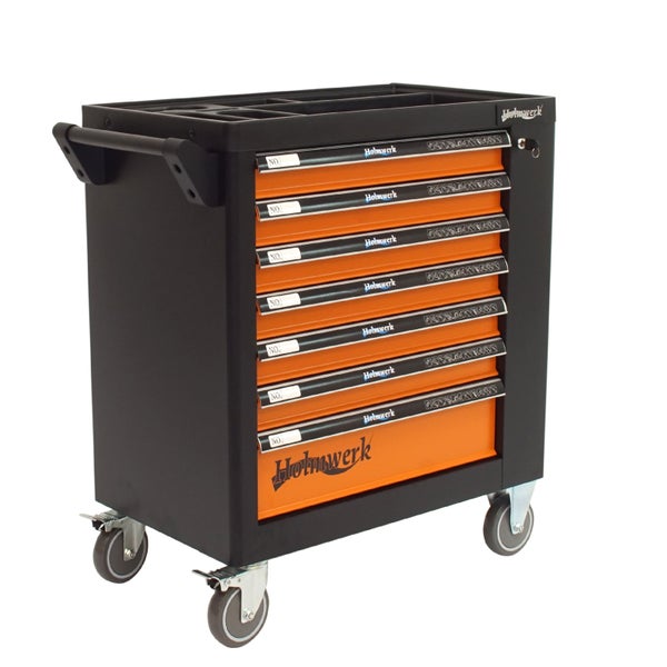 Holmwerk®  Werkstattwagen orange 252 tlg. XXL bestückt gefüllt Assistent Werkzeugwagen