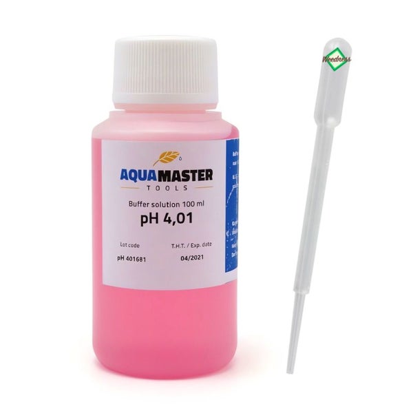 Aqua Master pH-Kalibrierlösung 4,01 – 100 ml, sofort einsatzbereit, kompatibel mit allen pH-Messgeräten, präzise Kalibrierung für zuverlässige Messergebnisse