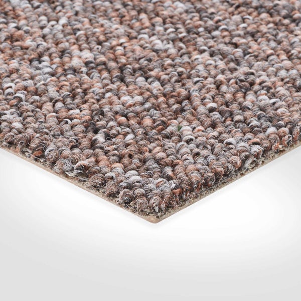 Teppichboden beige mit Schlingen Struktur meliert mit Vliesrücken 400 cm Breite (Meterware)