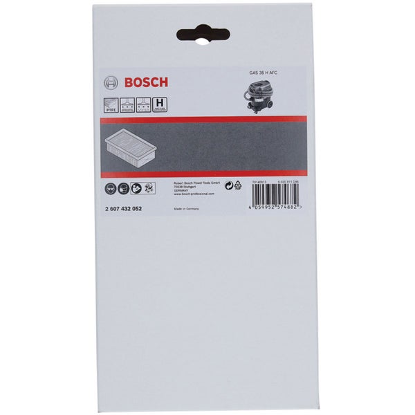 Bosch Flache Plisseefilter H-Klasse (HEPA) PTFE passend zu: GAS 35 H AFC - 2607432052