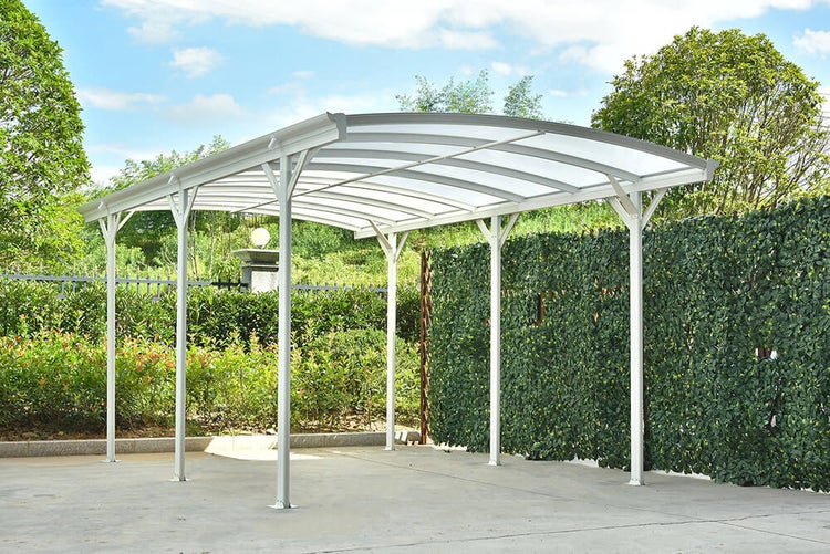 Home Deluxe - Design Carport - FALO, Weiß - Maße: 505 x 300 x 226 / 240 cm - inkl. Montagematerial I Autoüberdachung Garage Unterstand