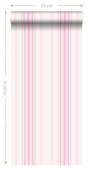 Tapetenrolle mit Streifenmuster, 53 cm breit und 10,05 m lang