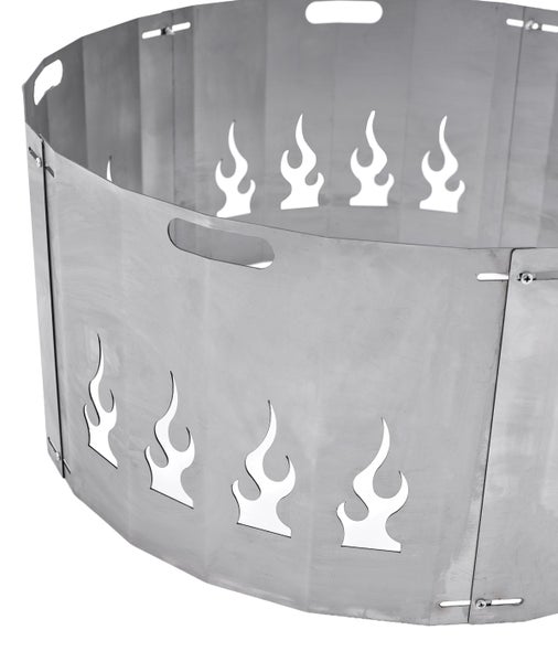 Feuerkorb aus Metall mit Flammendekor