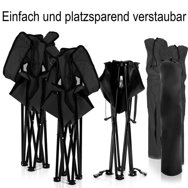 Mehrere Falthocker mit Transporttaschen