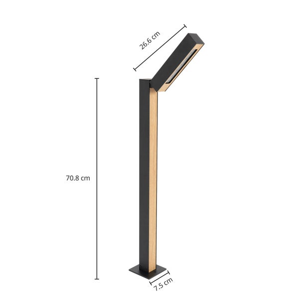 Lucande LED Außenleuchte Taskalin (Modern) in Schwarz aus Aluminium (1 flammig, ) - Wegeleuchte Pollerleuchte Wegelampe Sockelleuchte