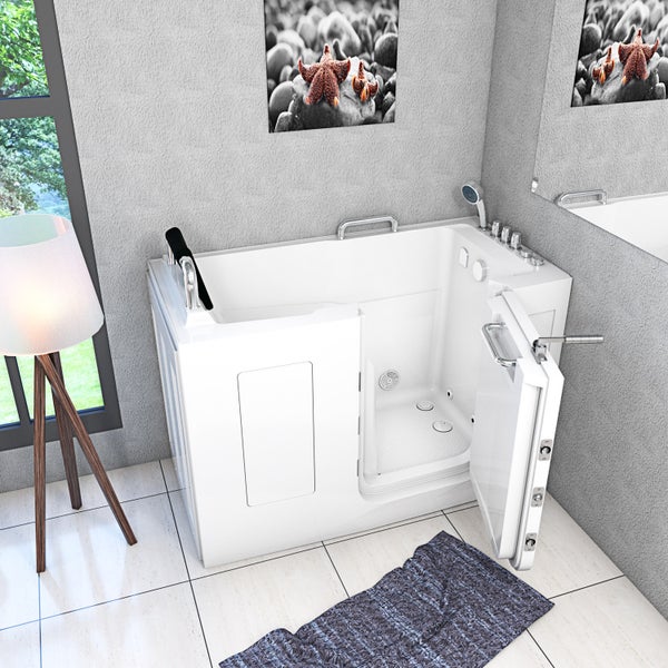 Sitzwanne Whirlpool Wanne mit Tür S07WP-TH-C-R 140x76cm