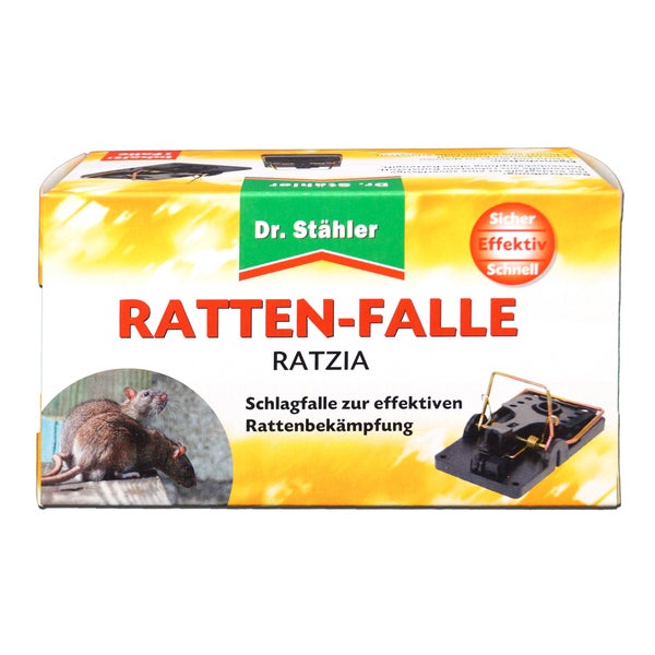 Rattenfalle Ratzia - Wiederverwendbare Schlagfalle gegen Ratten - Robust & Langlebig - Innen & Außen - Effektive Rattenbekämpfung mit hoher Schlagkraft