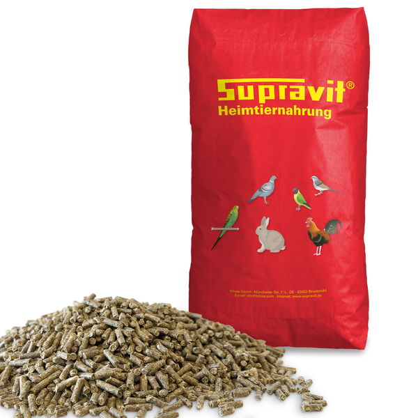 Supravit Heimtiernahrung Sack mit Tierfutter Pellets