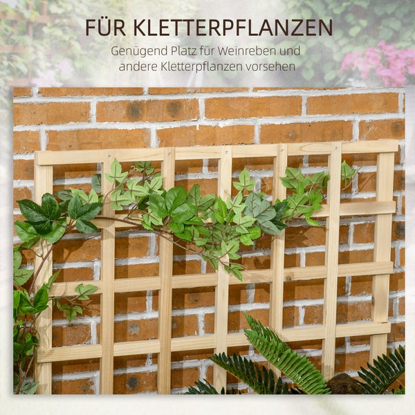 Outsunny 3-stufiges Hochbeet mit Rankgitter, Pflanzkasten aus Holz, Outdoor Blumenkasten, für Gemüse, Blumen, Kräuter, 95 x 95 x 110 cm