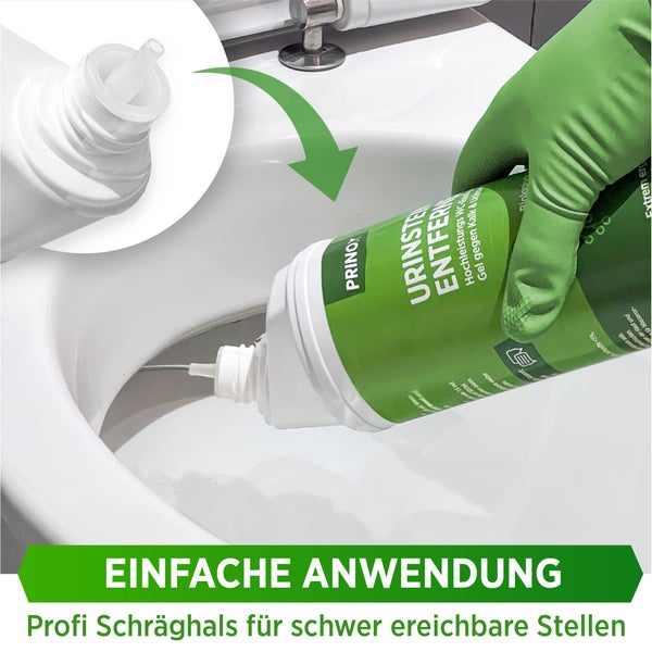 PRINOX® 2x Urinsteinentferner EXTRA STARK 1000ml - Profi Urinstein & Kalkentferner Konzentrat - Extrem kraftvoller Urinsteinlöser & WC Reiniger mit Schräghals