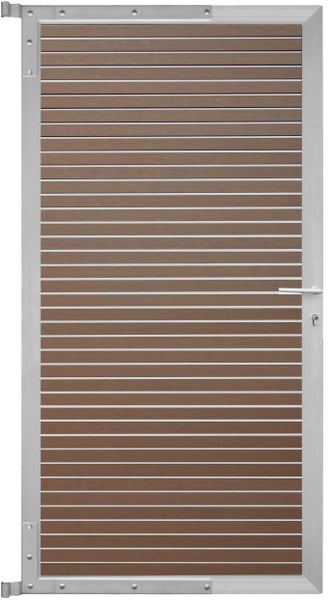 GartenLand Steckzauntor Air Gap ca. 90 x 175 cm WPC Schokobraun Aluminium Silber