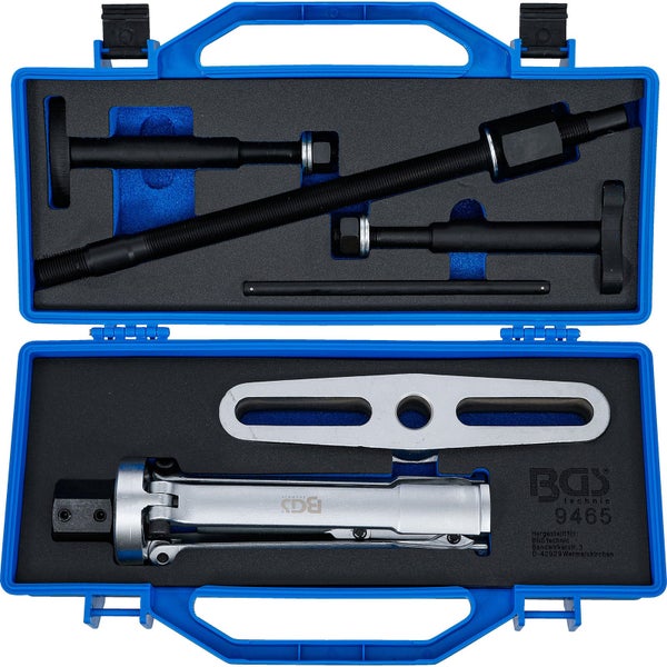 Blaue Werkzeugkiste aus Kunststoff mit Tragegriff