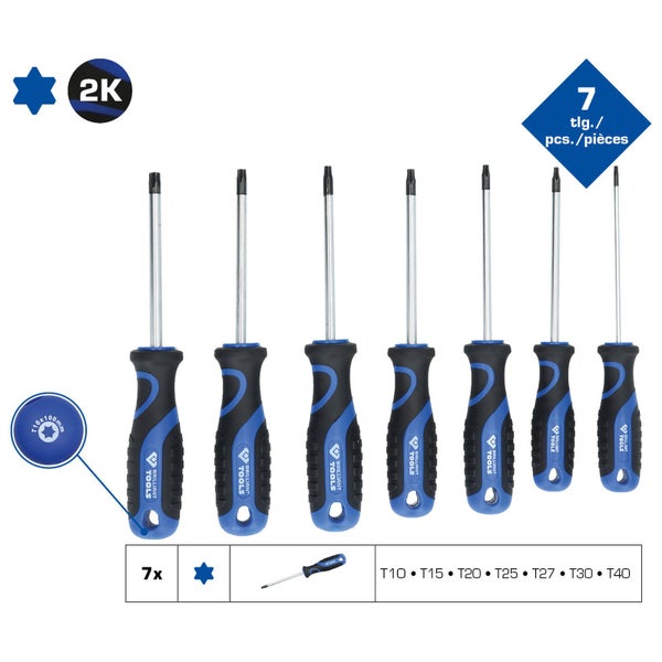 BRILLIANT TOOLS Schraubendreher-Satz 7tlg. Torx-Profil - BT034007
