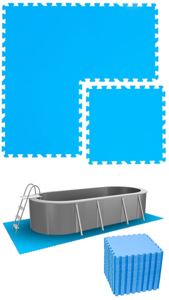 eyepower 10,3 m² Poolunterlage - 44 EVA Matten 50x50 - Outdoor Pool Unterlage - Unterlegmatten Set