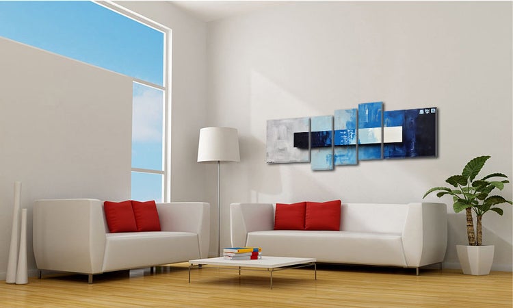 Unser Wandbild -Deep Water- 210x70x2 cm handgemaltes Unikat