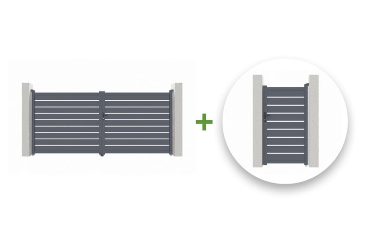 Schiebetor aus Aluminium mit Betonpfosten