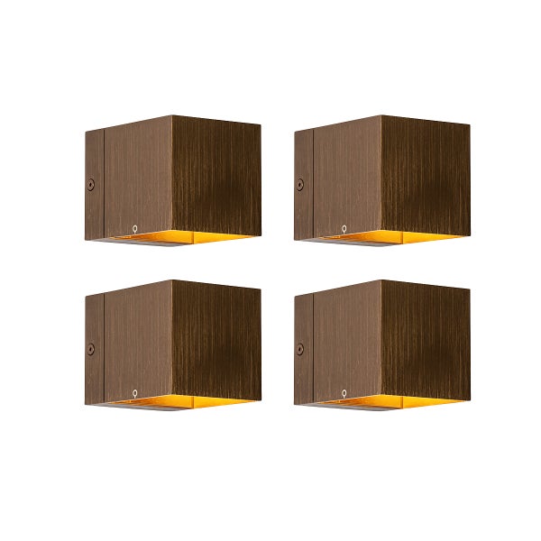 Set mit 4 Smart Wandleuchten Dunkelbronze 8 cm inkl. Wifi G9 - Transfer