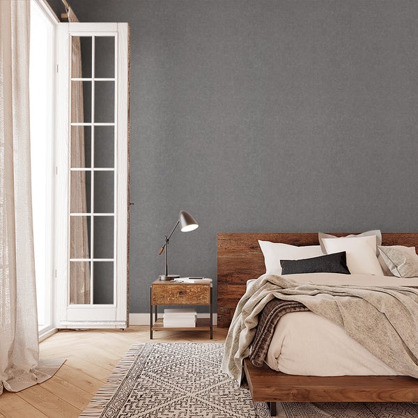 Tapete Silber Uni Modern für Wohnzimmer Schlafzimmer MADE IN GERMANY 10,05 x 0,53m