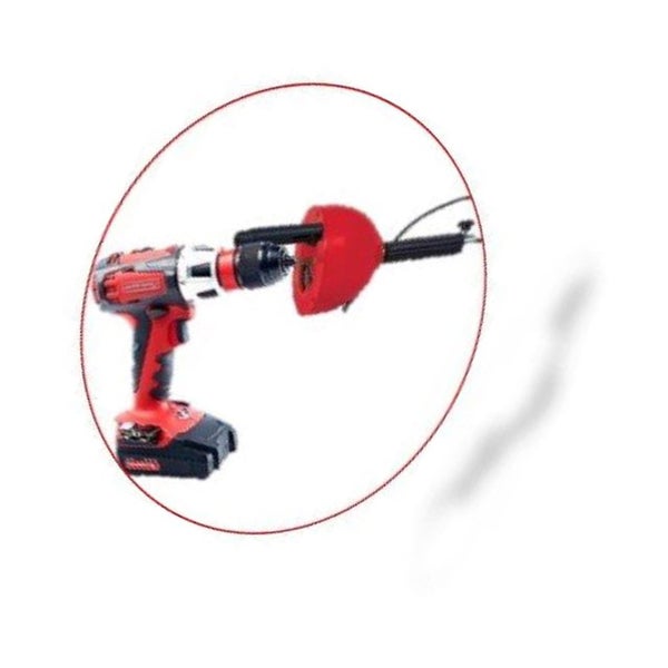 Bohrmaschine mit Abflussreinigungsaufsatz