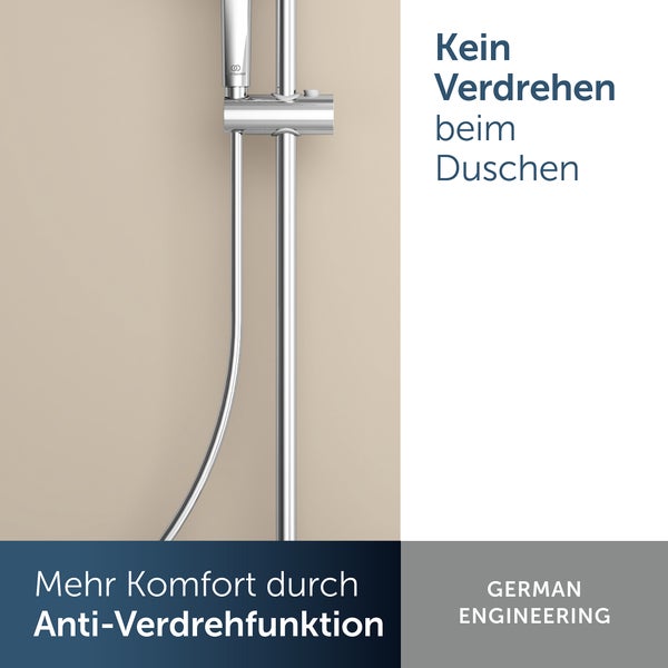 Duschstange mit Anti-Verdrehfunktion und German Engineering