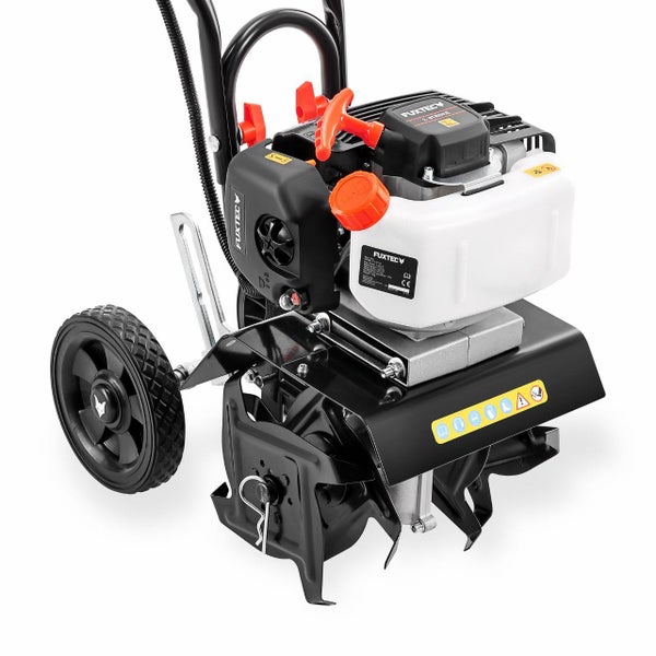 Fuxtec Motorhacke mit 2-Takt-Motor für die Bodenbearbeitung im Garten.