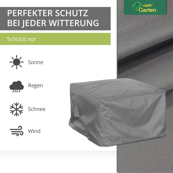 Mehr Garten - Premium Loungehocker-Abdeckung: 125(B)x75(T)x45(H) cm I Robuste Schutzhülle für Gartenmöbel I wasserdicht und wetterfest aus Oxford 600D Gewebe I Lichtgrau