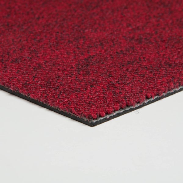 Selbstliegende Teppichfliesen rot Schlingenteppich als Fliesen in 50x50 cm für Arbeitszimmer und Büro Teppichboden Fliesen als Schlingenware