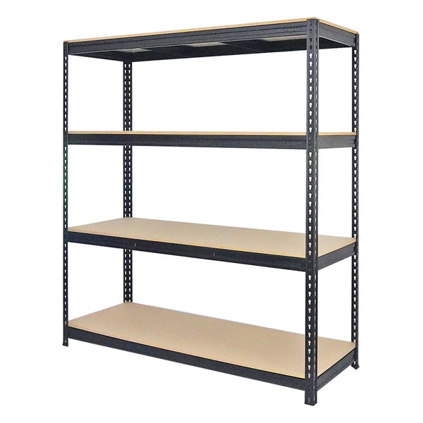 PROREGAL Mega Deal 5x Profi Schwerlastregal Bison HxBxT 200 x 180 x 60 cm 4 Fachböden Fachlast 600 kg Schwarz