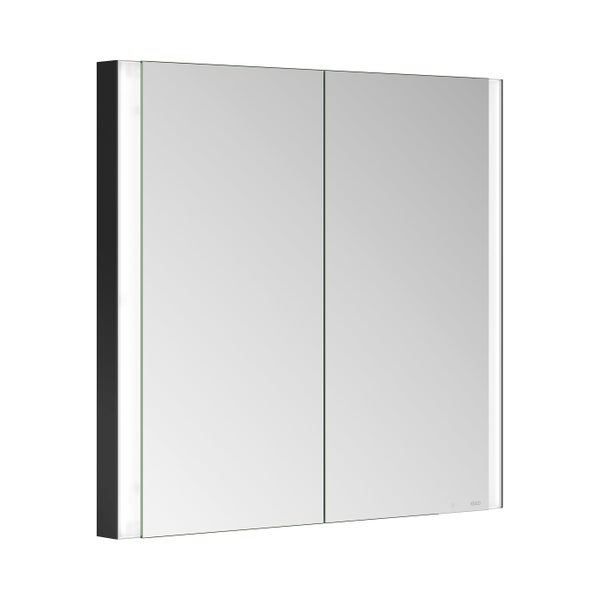 KEUCO Royal Mia Unterputz-LED-Spiegelschrank 80cm, 2 Türen, Seiten schwarz