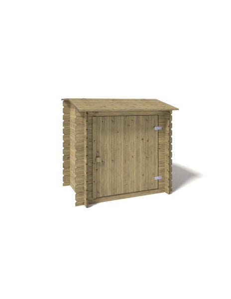 Holzgartenhaus mit einer Tür für den Außenbereich