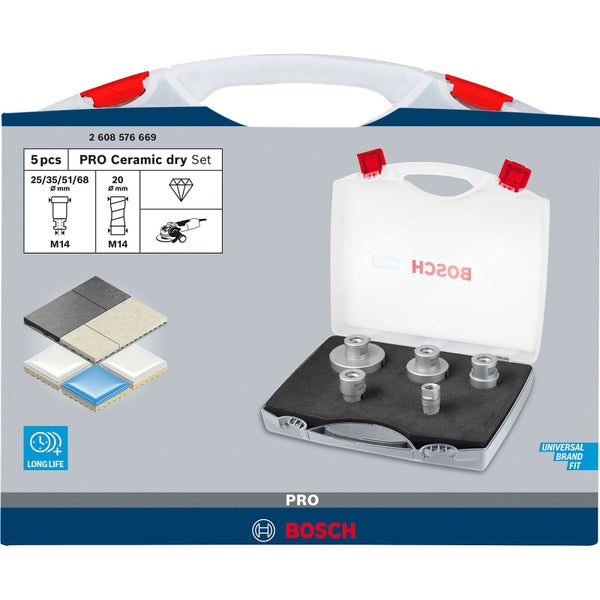 Bosch PRO Ceramic dry X-Lock Bohrkronen-Set 68; 51; 35; 25; 20 x 33 mm - 2608576669