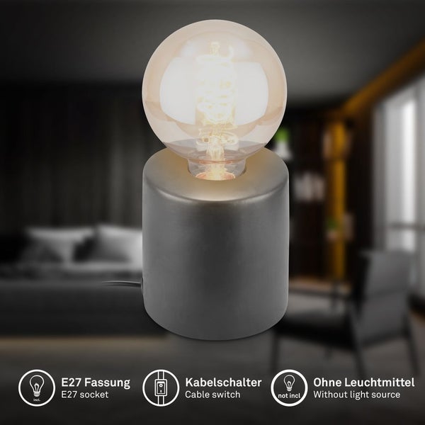 Tischlampe Tischleuchte Schlafzimmer Büro Kabelschalter Keramik Flur