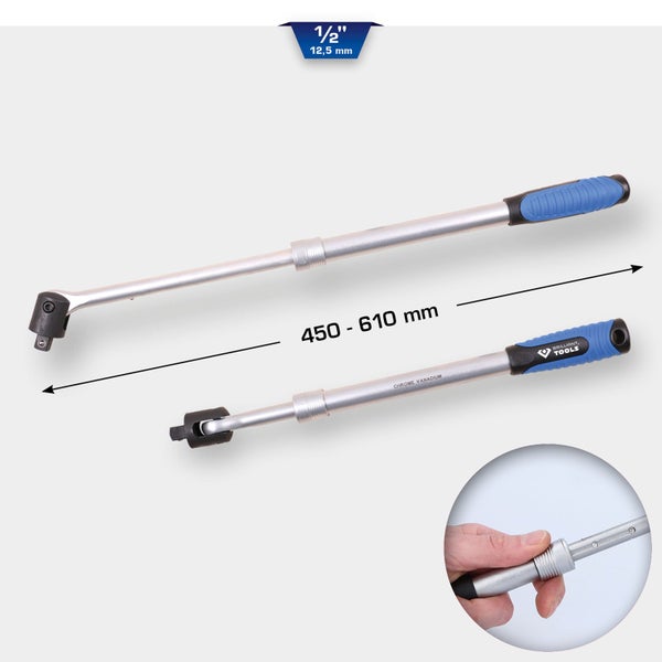 BRILLIANT TOOLS 1/2 Teleskop-Gelenkgriff  (450 - 610 mm) - BT022401