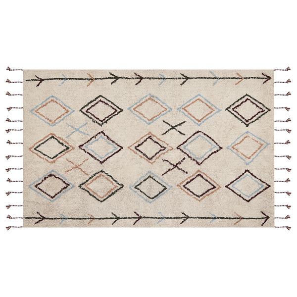 Teppich CORUM Beige 140 x 200 cm Baumwolle