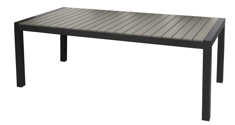 Garp Gartentisch, inkl. 2 Zusatzplatten 223-343 cm schwarz/grau. 343 X 100 X 76 cm