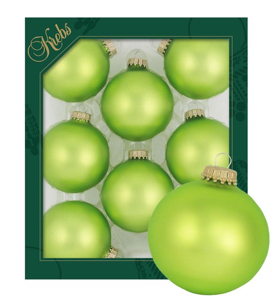 Hellgrün matt Glaskugeln uni 7cm, 8 Stck., Weihnachtsbaumkugeln, Christbaumschmuck, Weihnachtsbaumanhänger