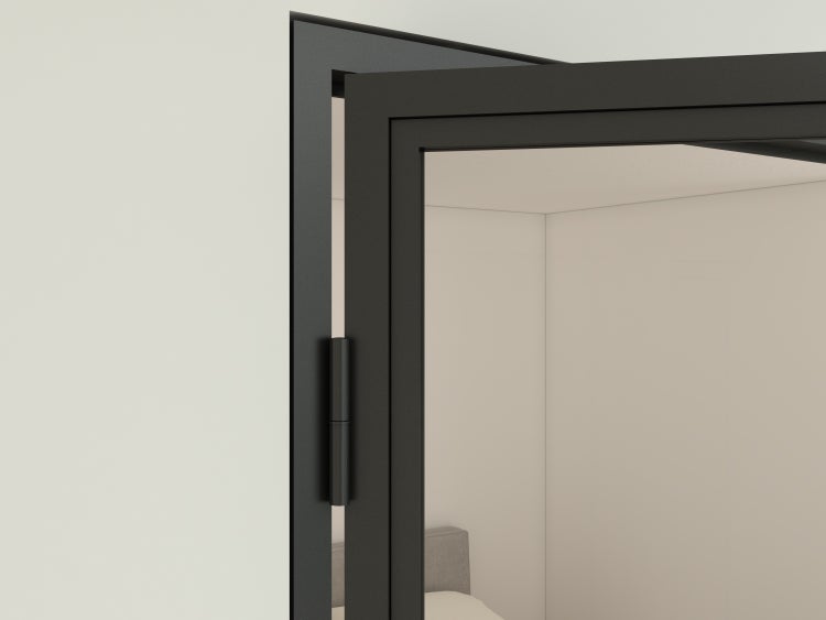 Loft Glastür 830x2115mm Klarglas DIN Rechts Komplettset 6 Felder Kickplatte mit Beschlag Griffstange und Zarge