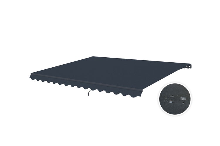 Einteilige Markise Grau VECCHIO 4m x 3m - Premium-Canvas 320 g/m²