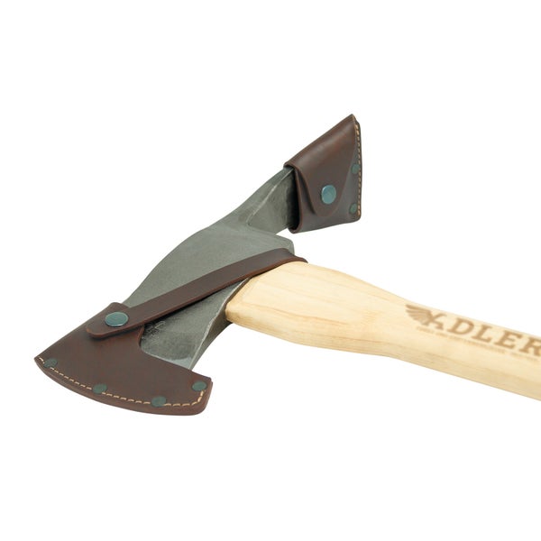Adler Spaltbeil mit Holzstiel und Lederschneidenschutz