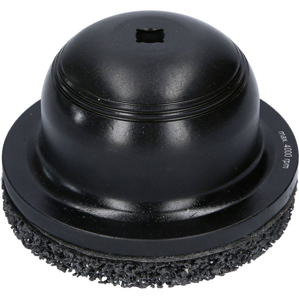 Schleiftopf mit einer maximalen Drehzahl von 4000 Umdrehungen pro Minute.