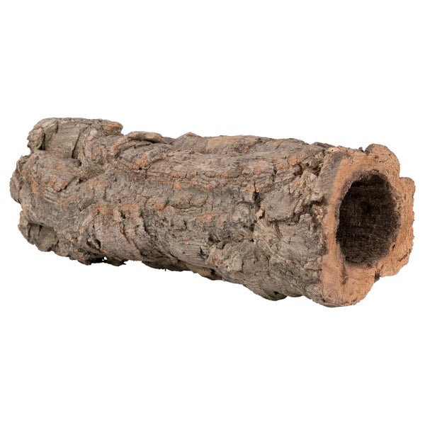 Natürliche Korkröhre für Terrarien, hohler Baumstamm aus Korkrinde als Versteck für Reptilien und Nager.